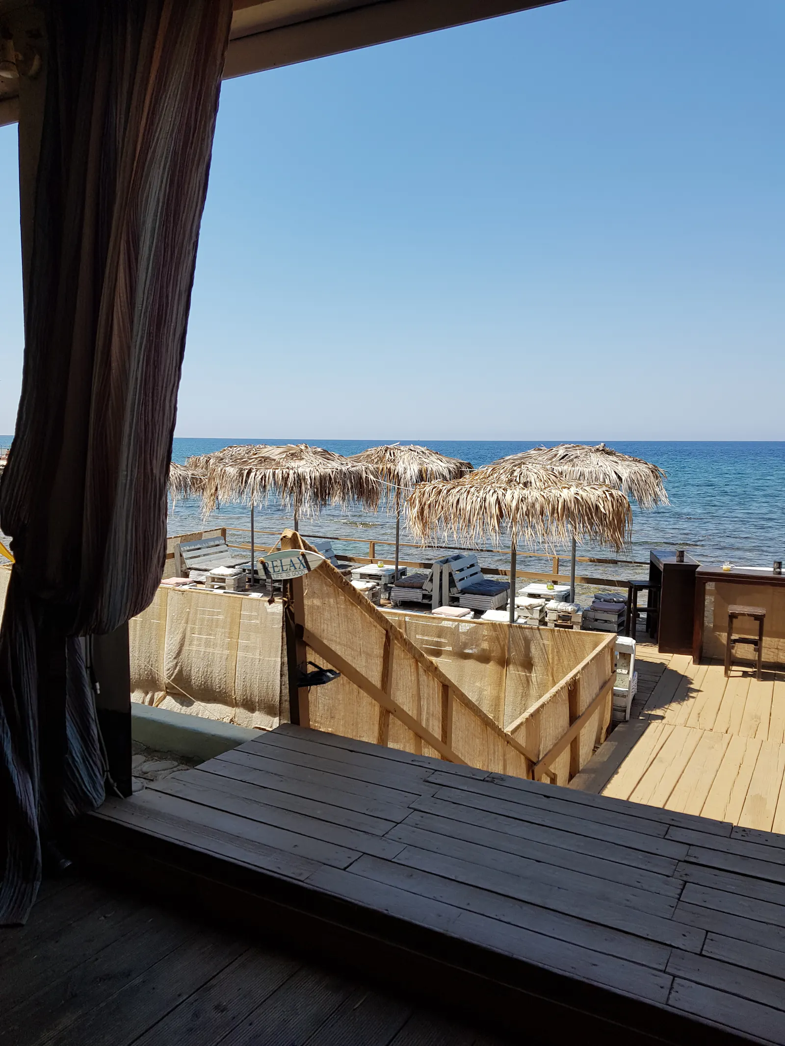 Wooden terrace near the Black Sea